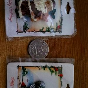 2 Santa pins/ Brooches
